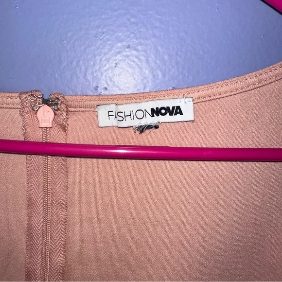 Fashion Nova Blush Pink Puff Sleeve Mini Dress. Women’s Plus Size - Picture 5 of 8